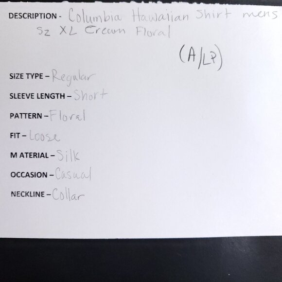 Columbia Hawaiian Shirt Men's Size XL Cream Floral - Picture 7 of 7